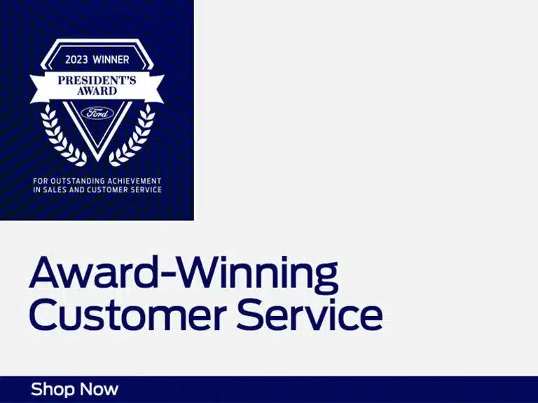 "2023 President's Award for Outstanding Achievement in Sales and Customer Service, promoting award-winning customer service."